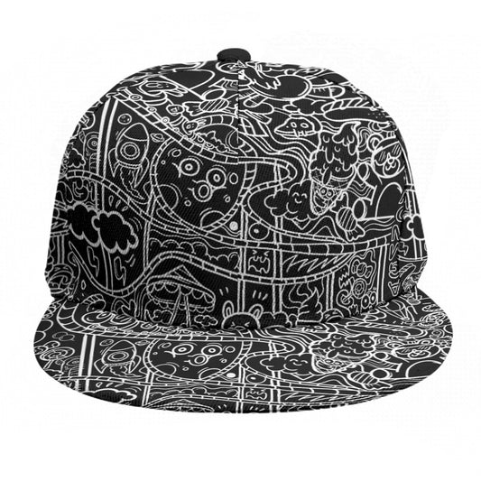 Black Graffiti Print Cap