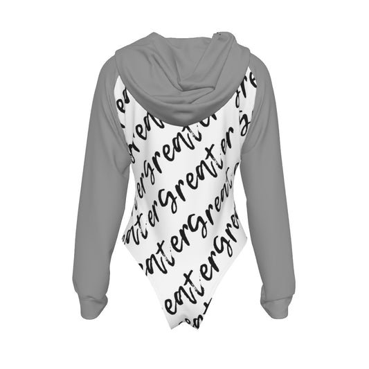 Greater Print Women's Raglan Sleeve Hooded Bodysuit