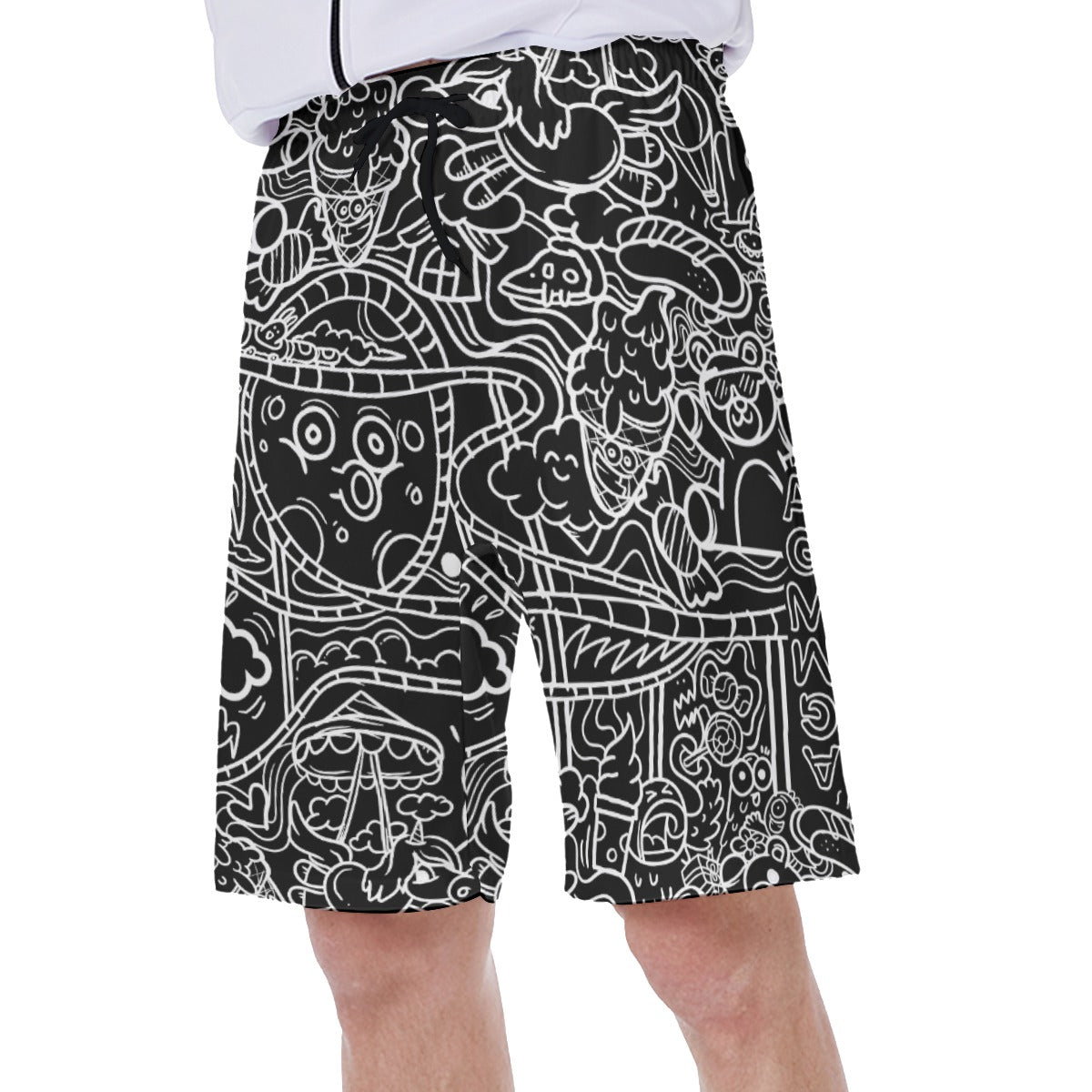 Greater Black Print Men's Beach Shorts