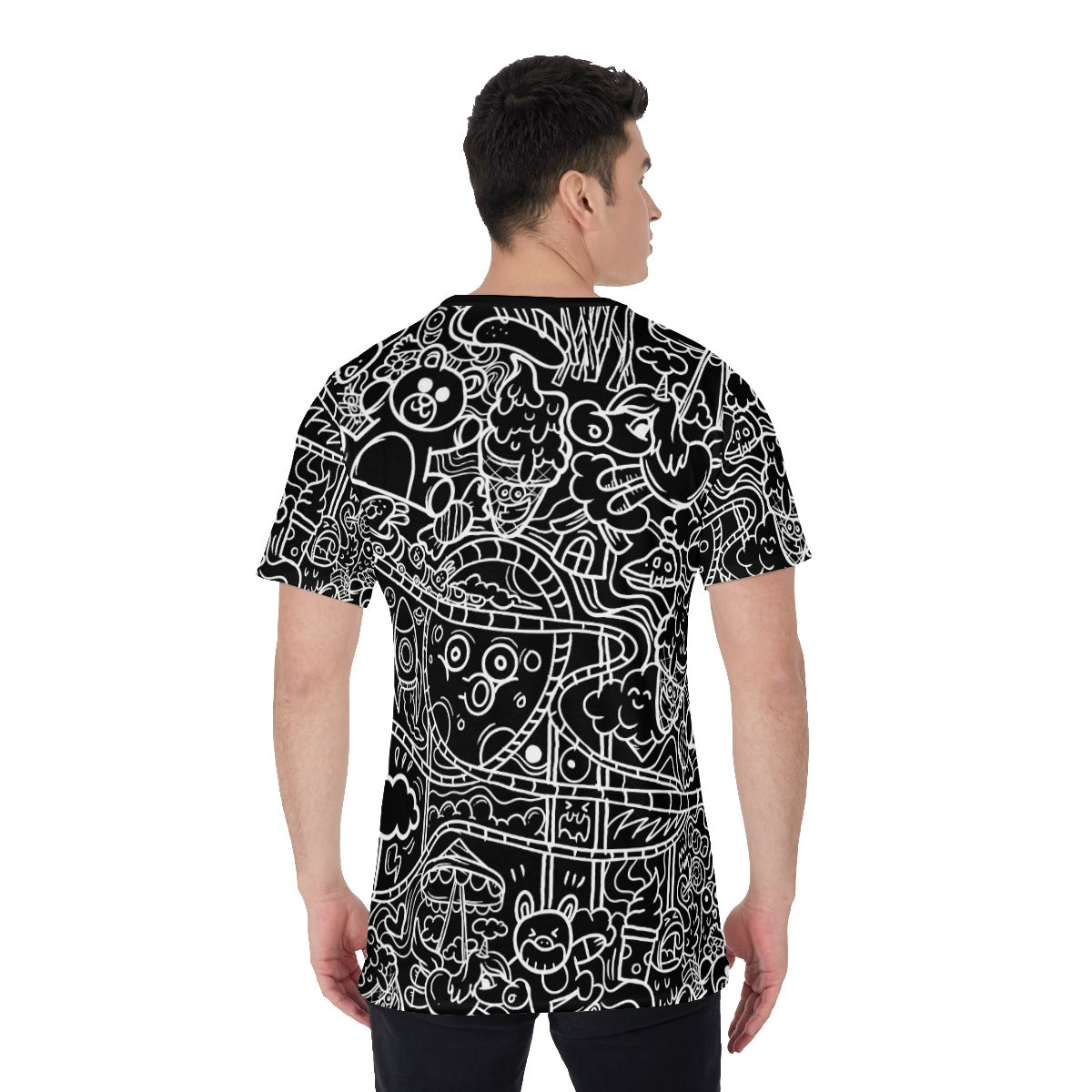 Black Graffiti Print T-Shirt