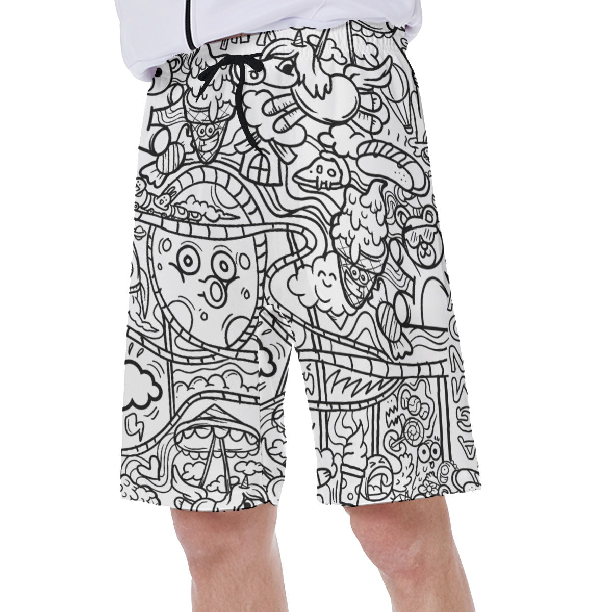 Graffiti Print Men's Beach Shorts