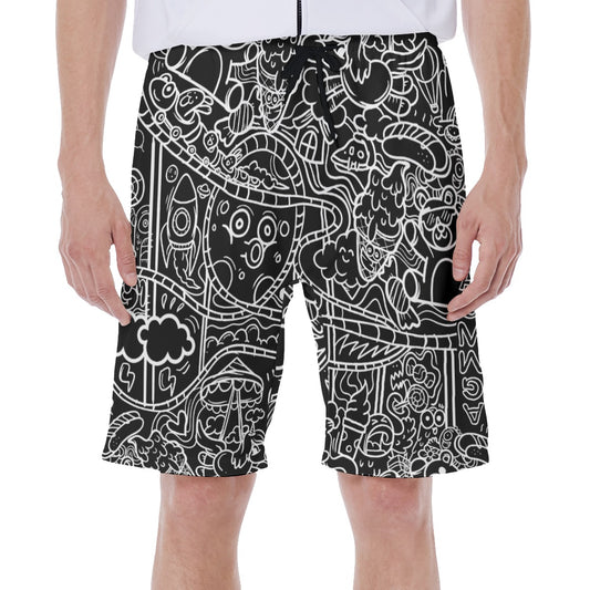 Greater Black Print Men's Beach Shorts