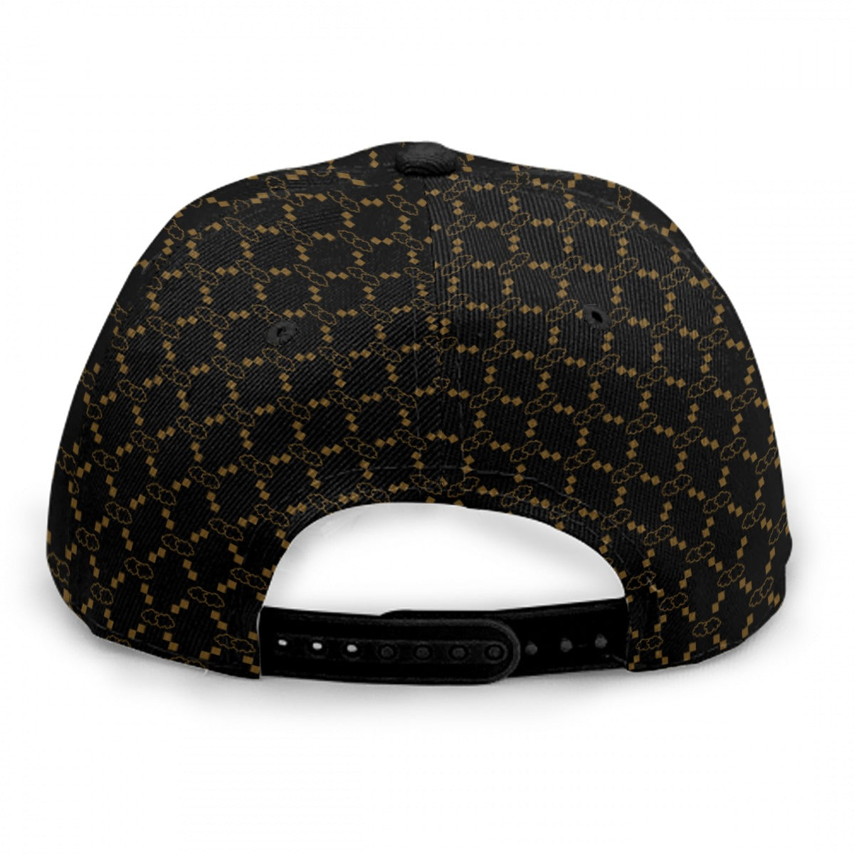 Black GG Print Baseball Cap With Flat Brim