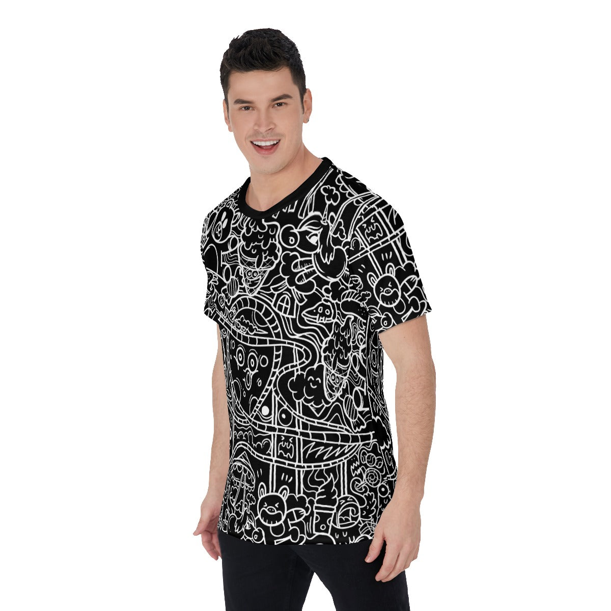 Black Graffiti Print T-Shirt