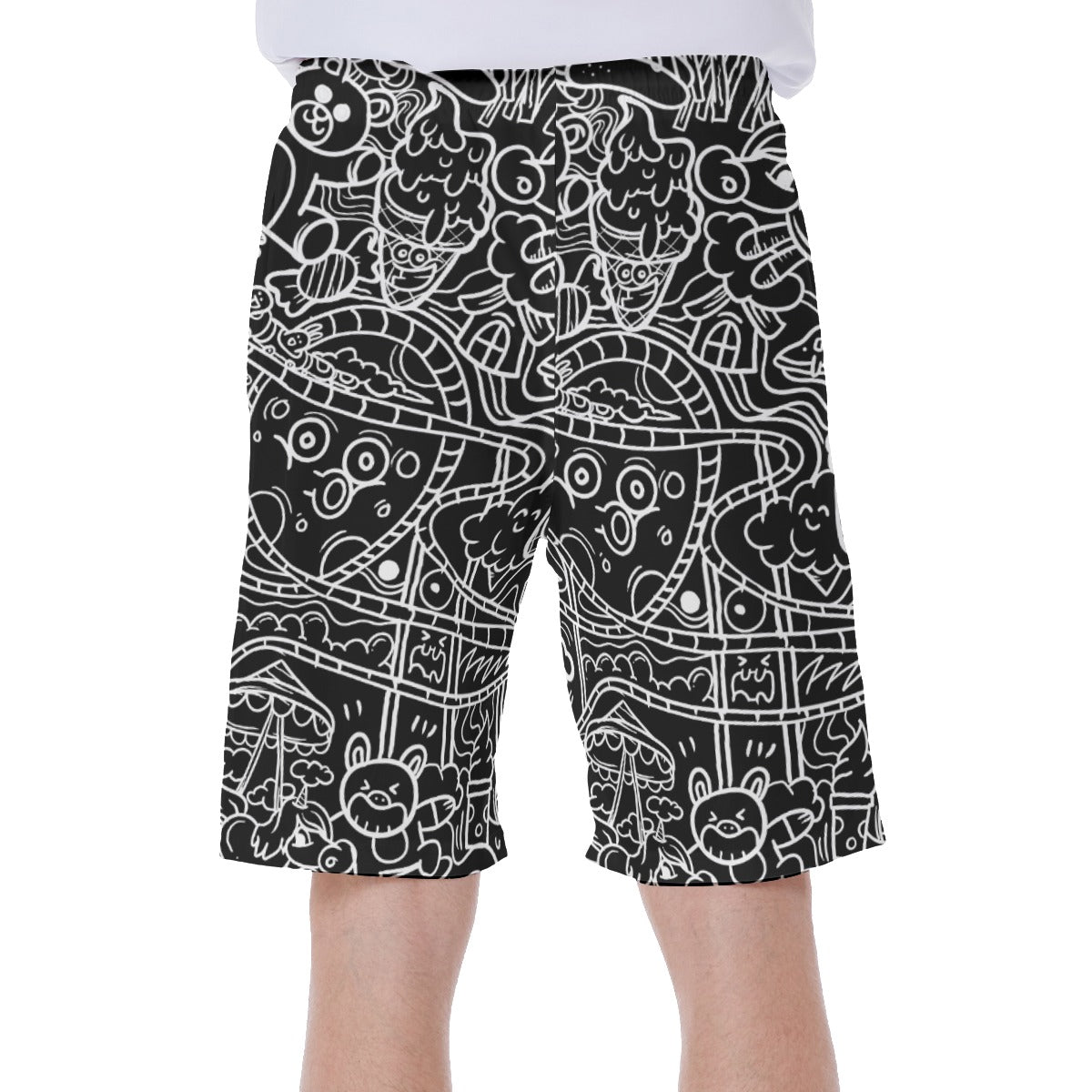 Greater Black Print Men's Beach Shorts