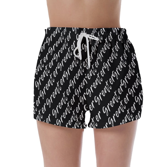 Greater Black Print Women's Shorts