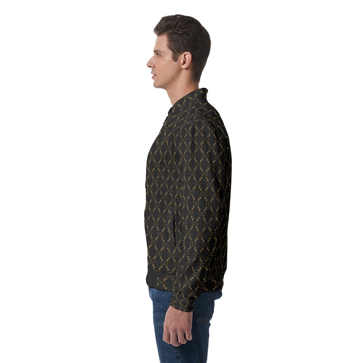 Black GG Print Men's Jacket