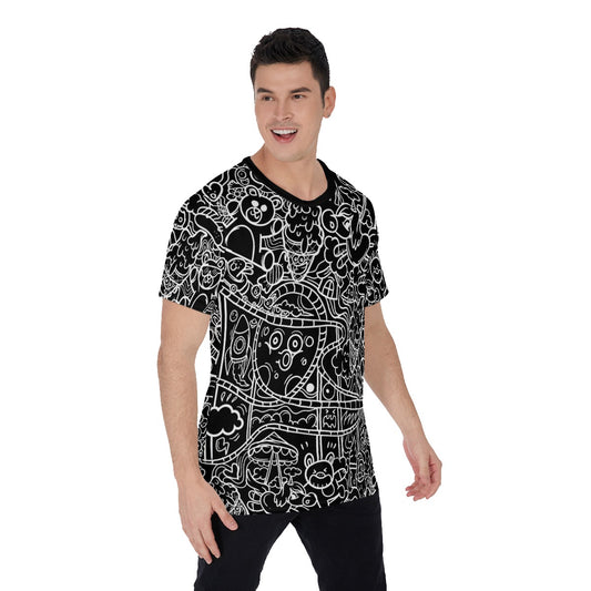 Black Graffiti Print T-Shirt