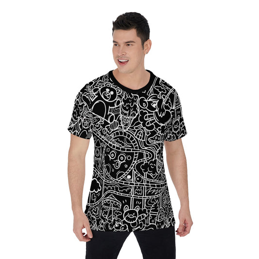 Black Graffiti Print T-Shirt
