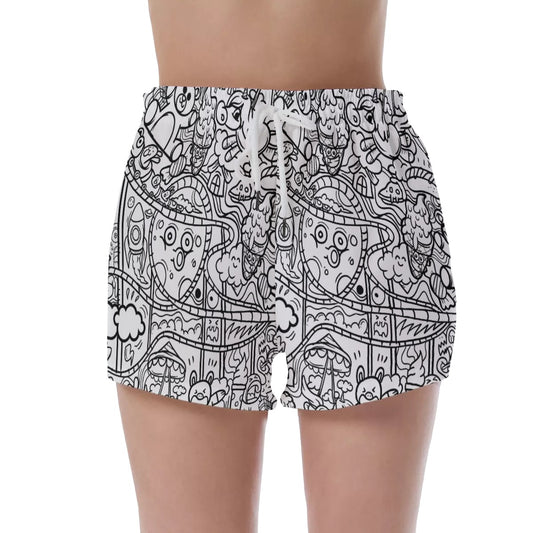 Graffiti Print Women's Shorts