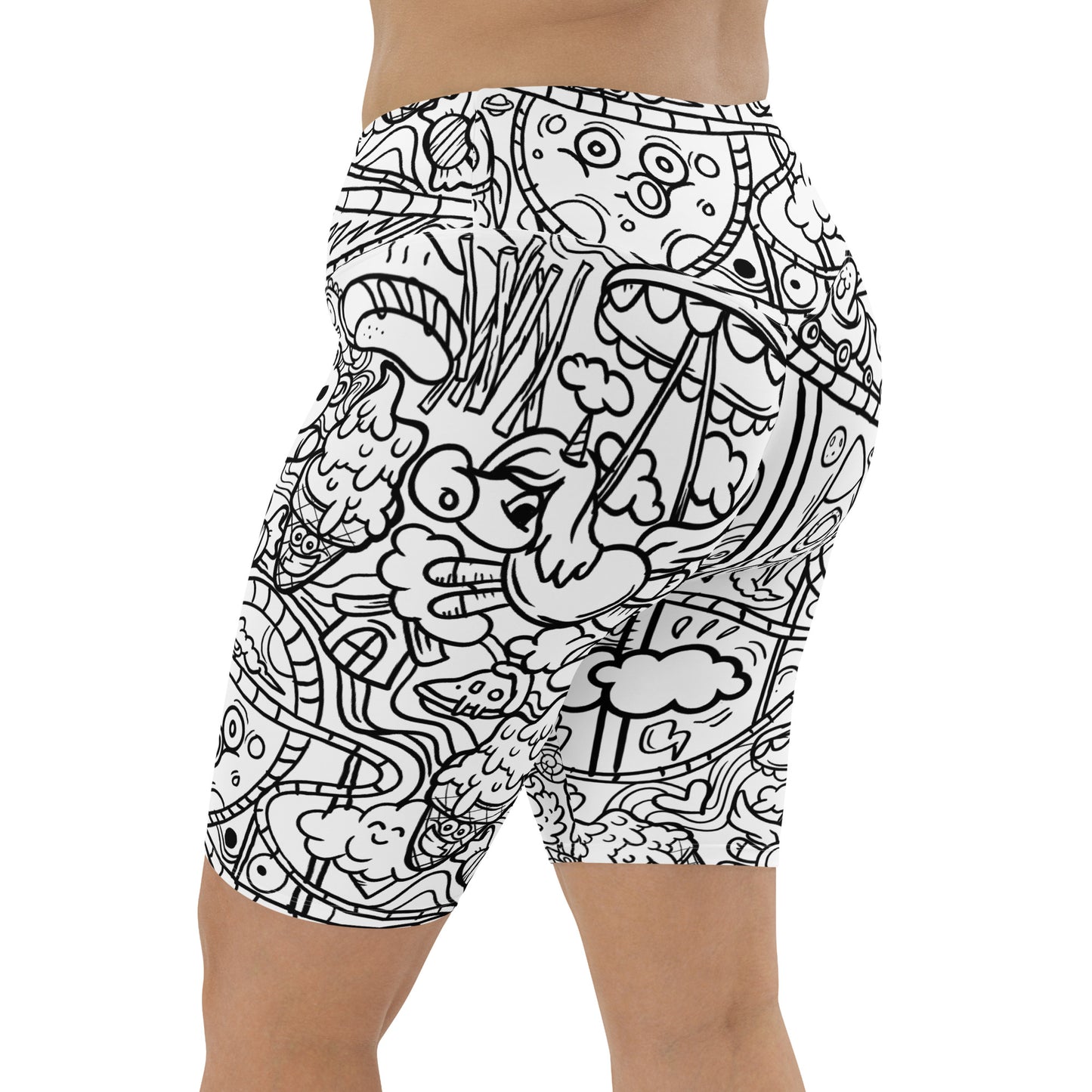 Graffiti Print Biker Shorts