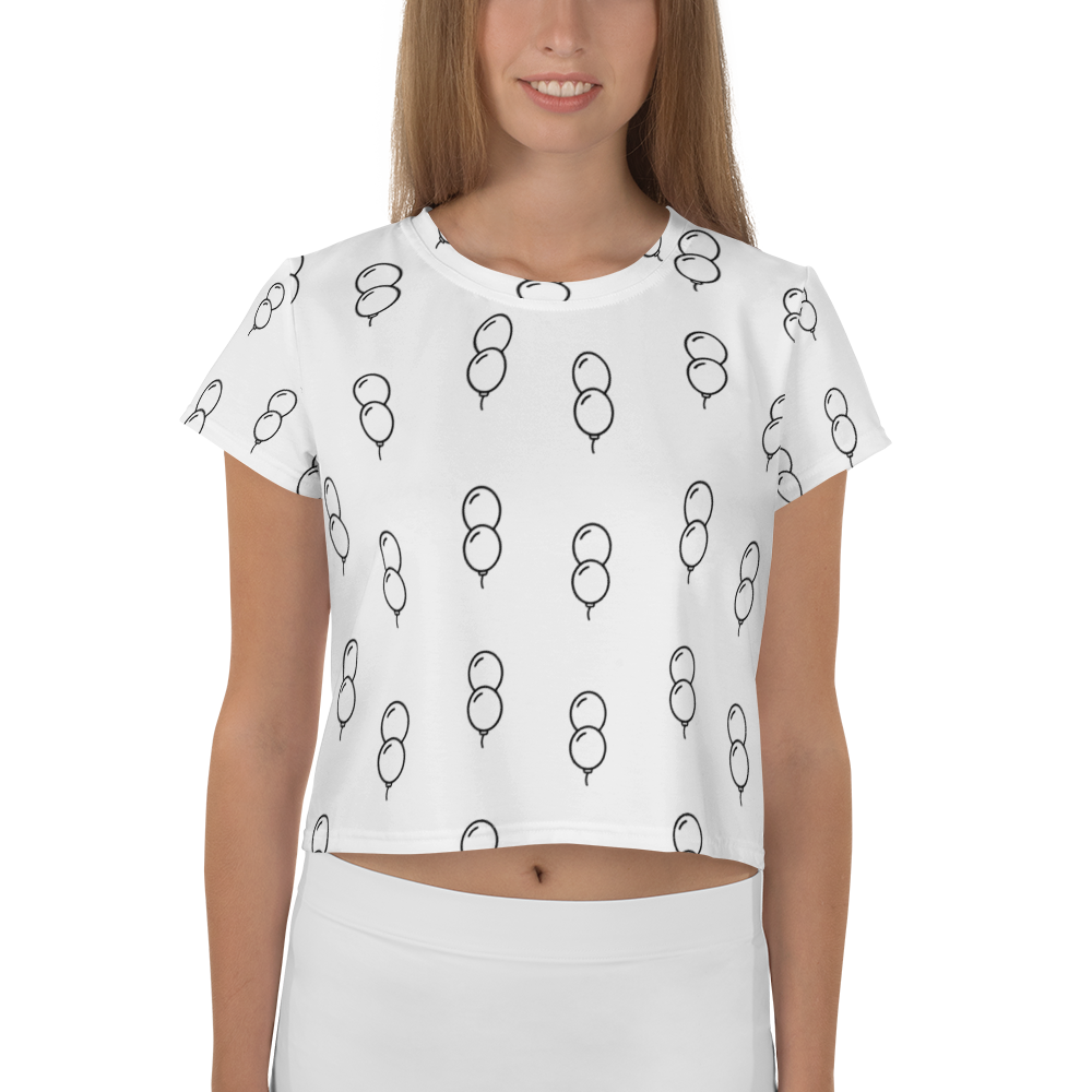 Balloon Print Crop Tee