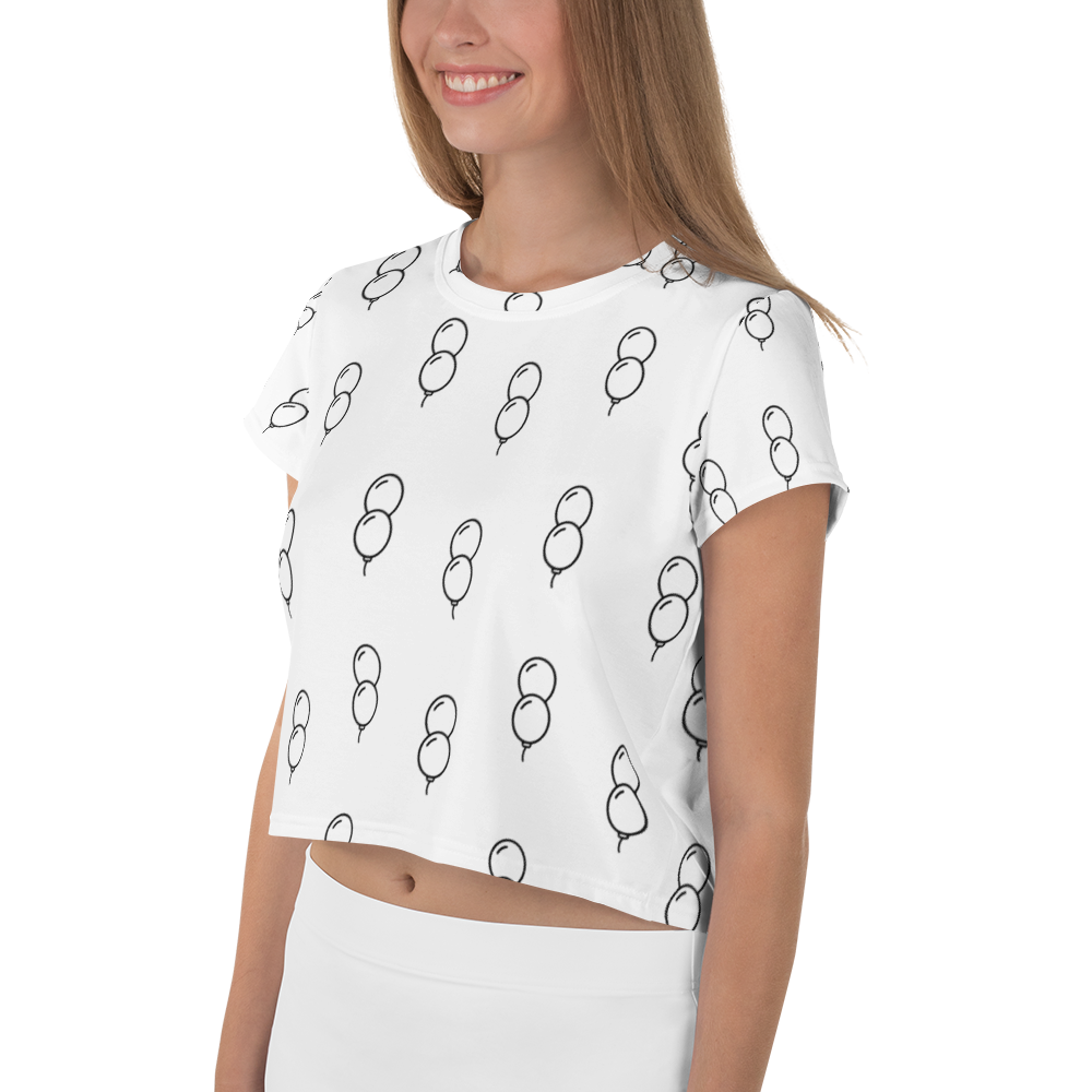 Balloon Print Crop Tee