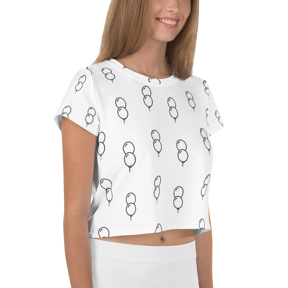 Balloon Print Crop Tee