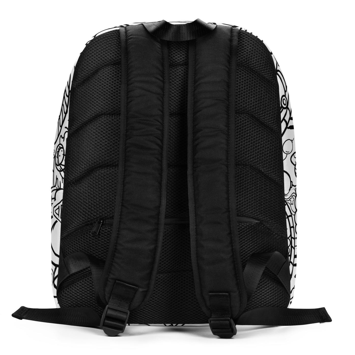White Graffiti Print Backpack