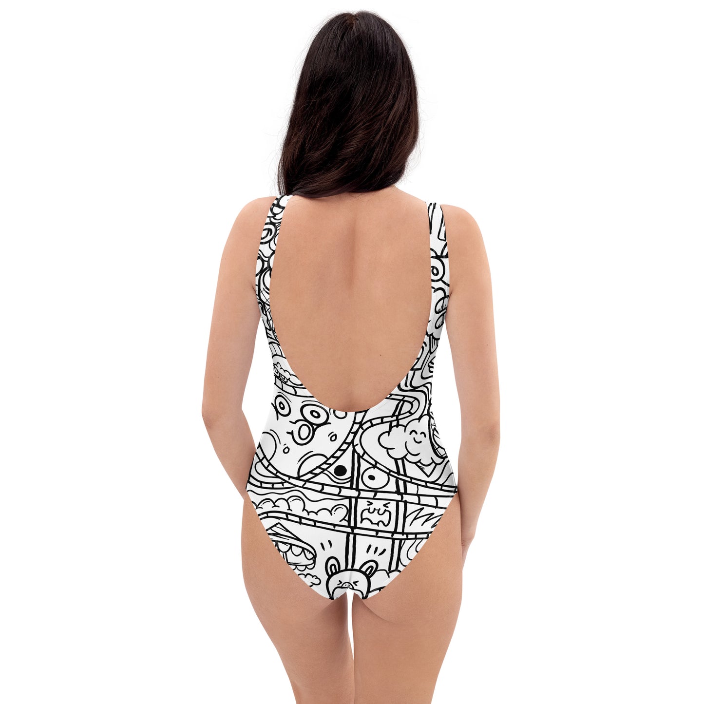 Graffiti Print One-Piece Swimsuit