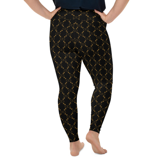 Black GG Print Plus Size Leggings