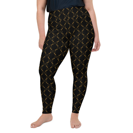 Black GG Print Plus Size Leggings
