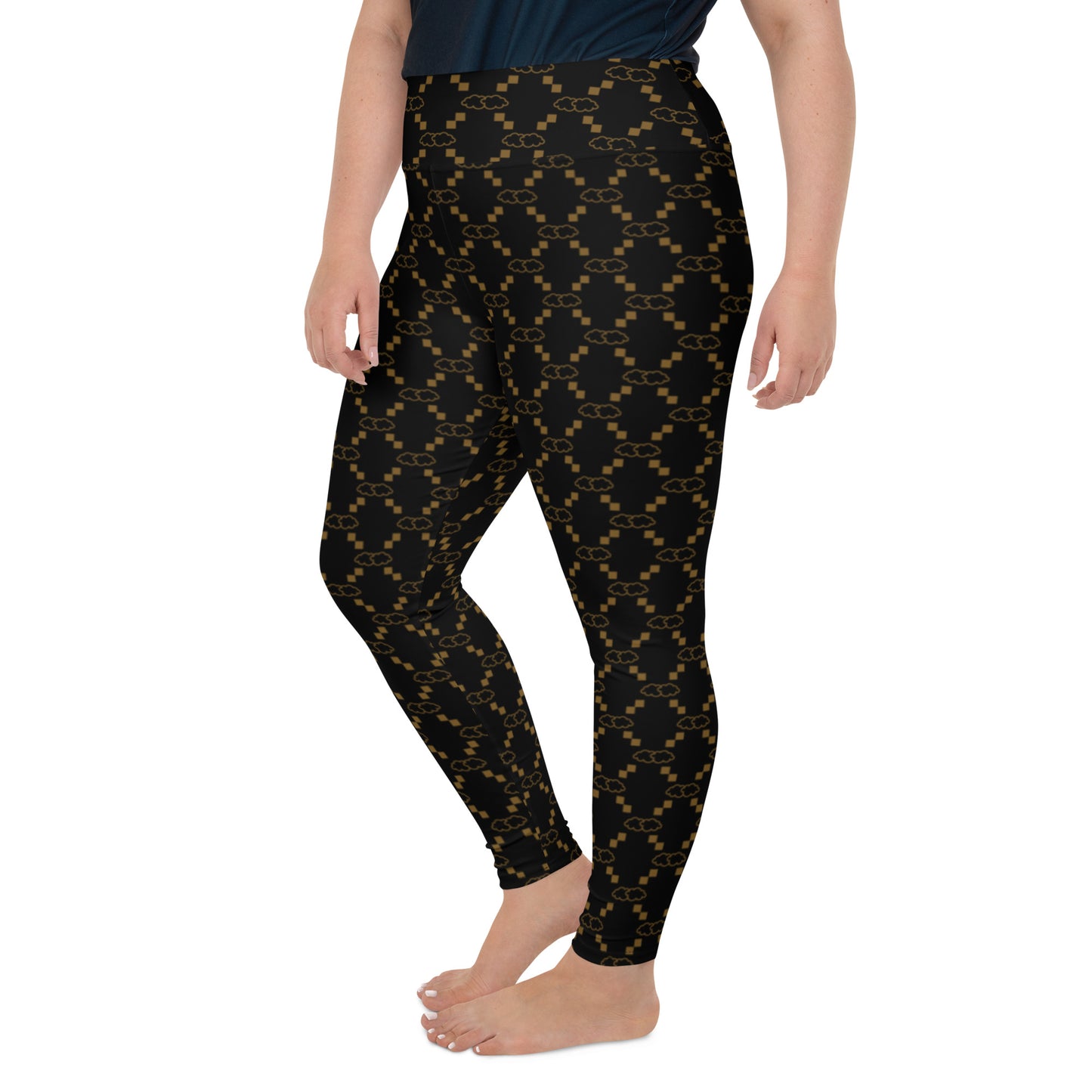 Black GG Print Plus Size Leggings