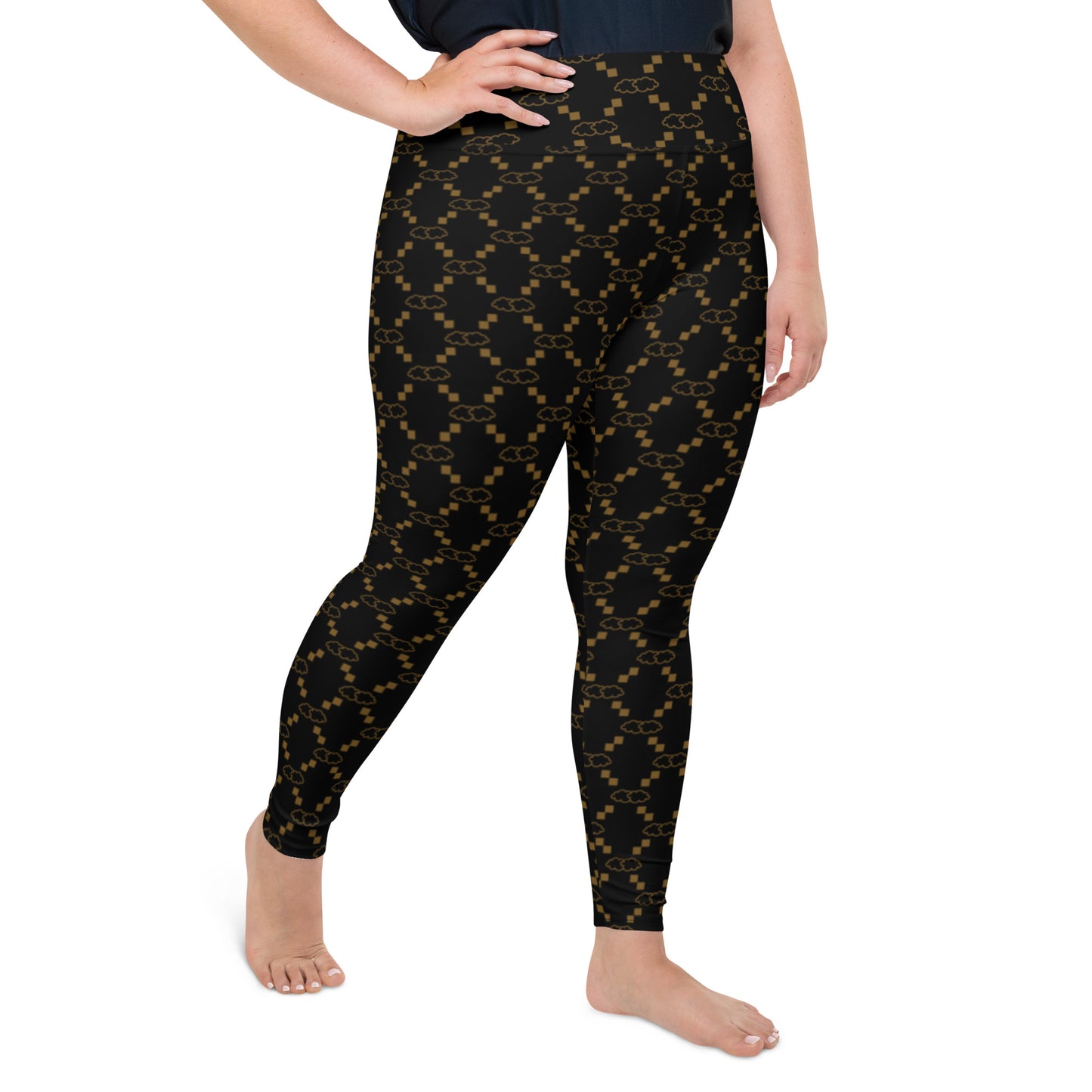 Black GG Print Plus Size Leggings