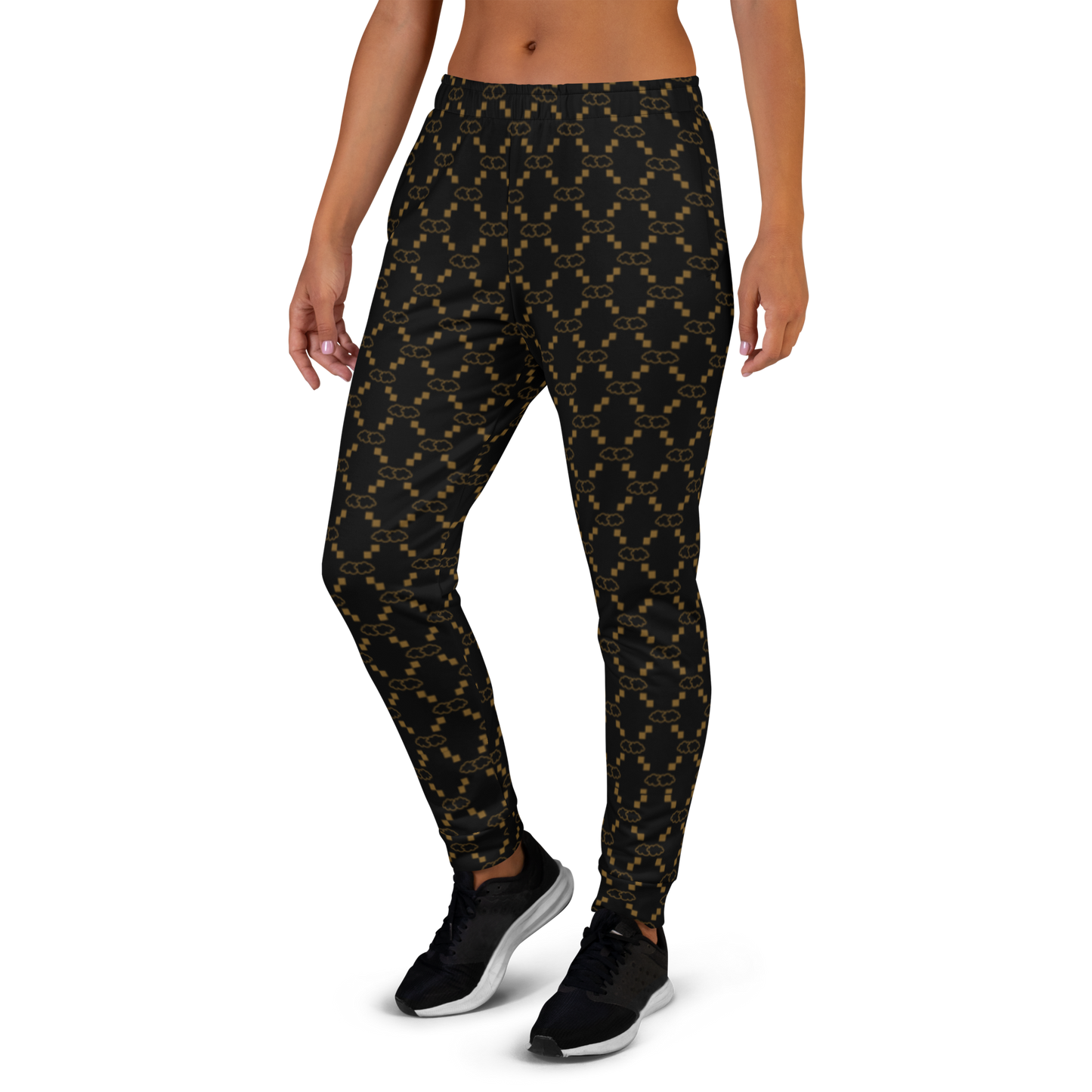 Black GG Print Joggers
