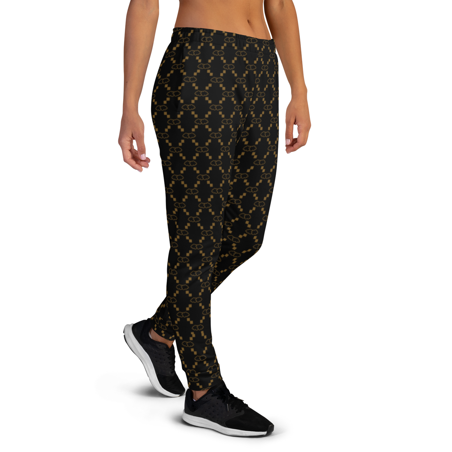 Black GG Print Joggers