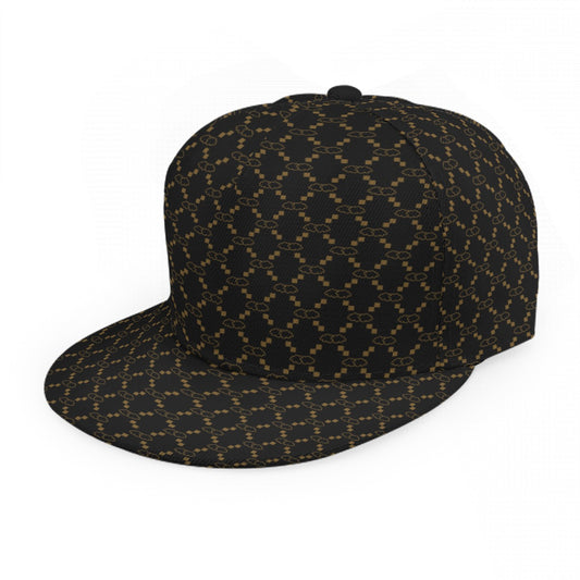 Black GG Print Baseball Cap With Flat Brim