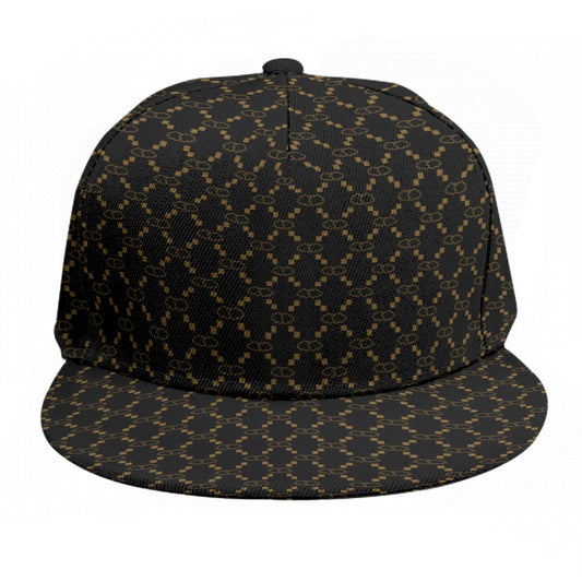 Black GG Print Baseball Cap With Flat Brim