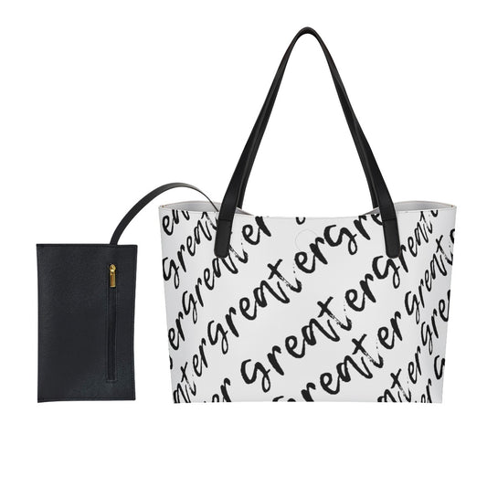 Greater Print Faux Leather Tote Bag