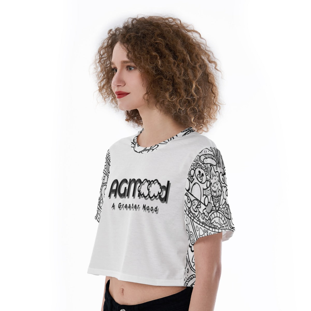 Graffiti Print Cropped T-Shirt