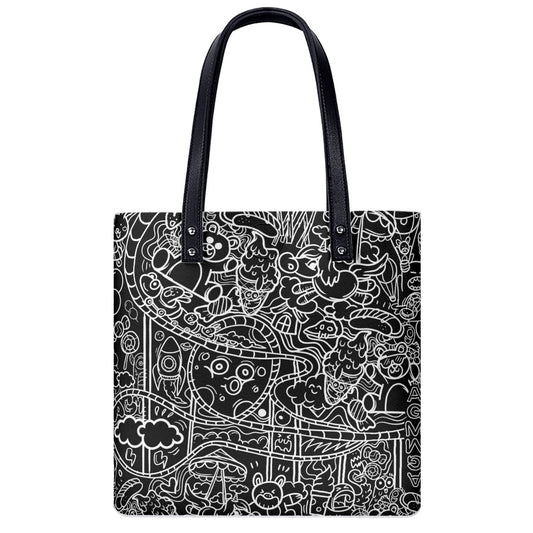 Black Graffiti Print Shoulder Bag