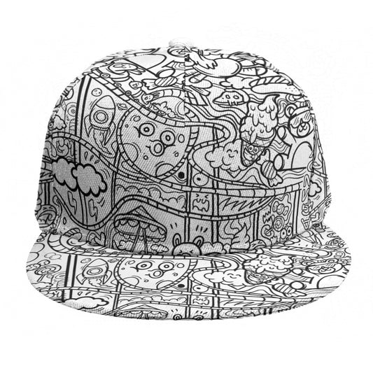 Graffiti Baseball Cap With Flat Brim