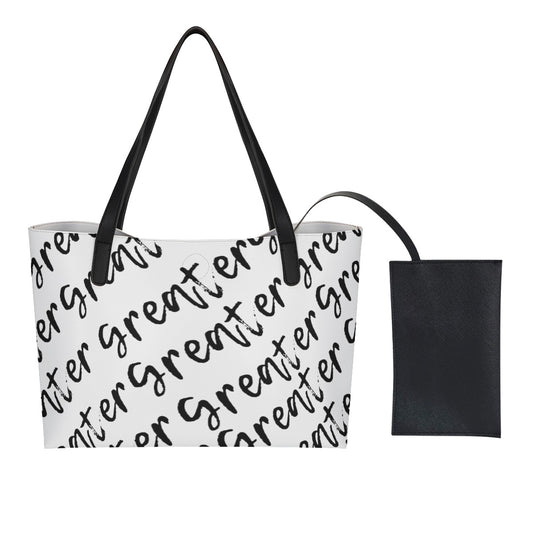 Greater Print Faux Leather Tote Bag