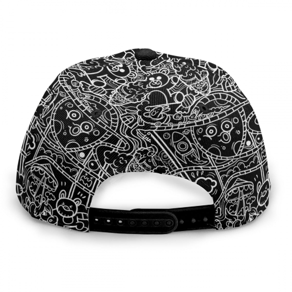 Black Graffiti Print Cap