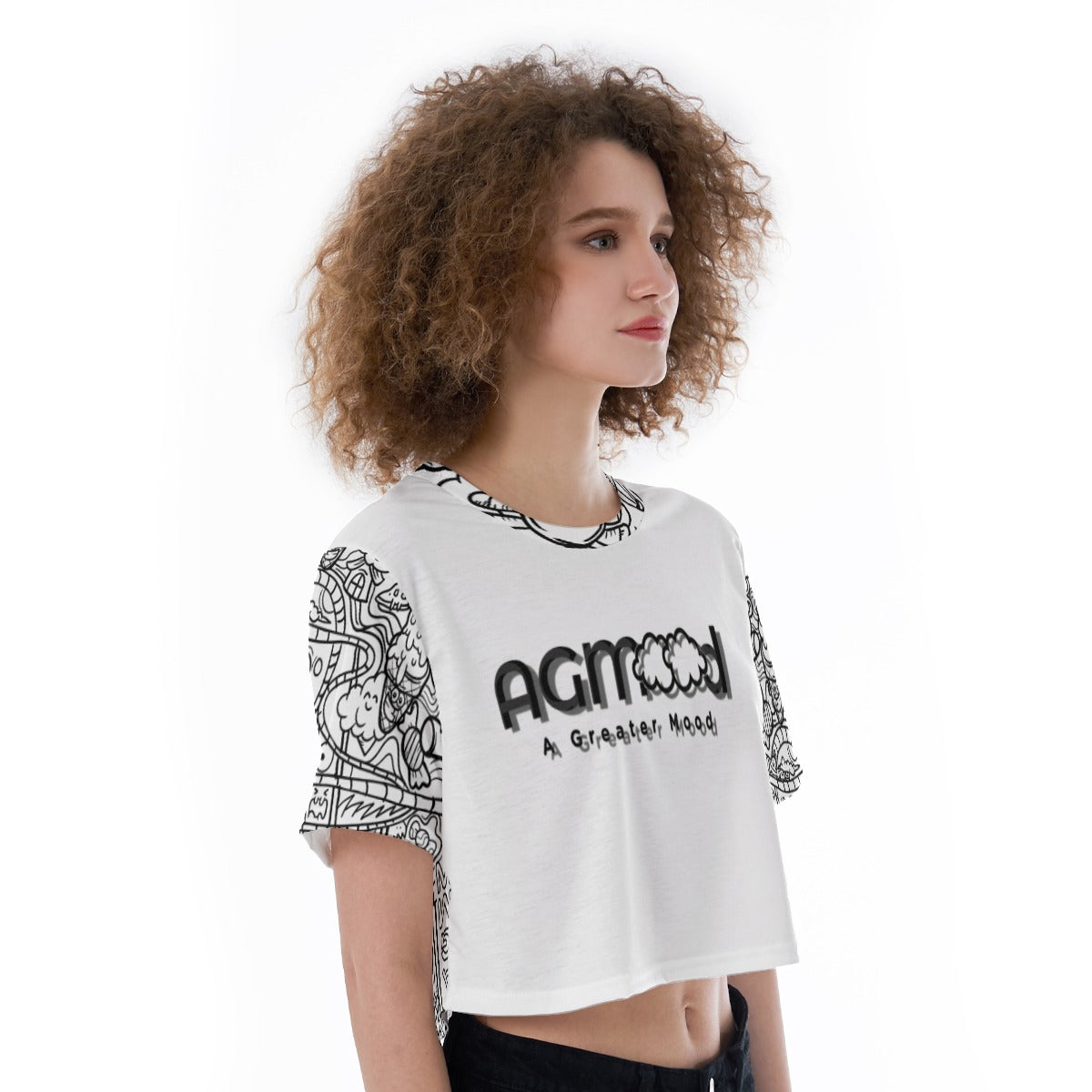 Graffiti Print Cropped T-Shirt