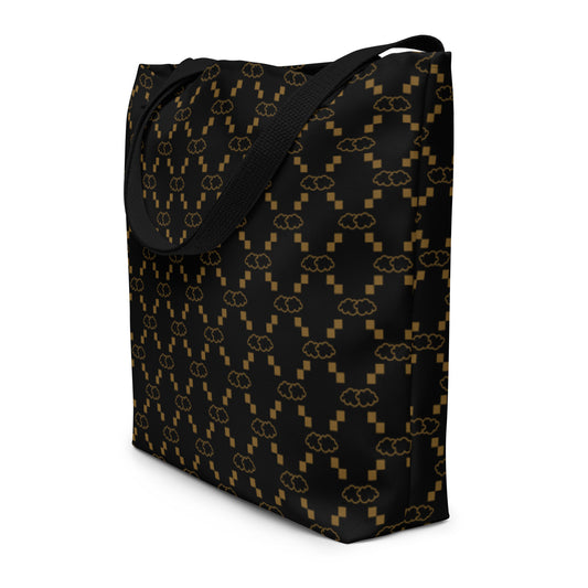 Black GG Print Large Tote Bag