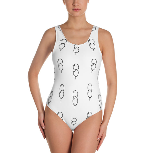 Balloon Print One-Piece Swimsuit